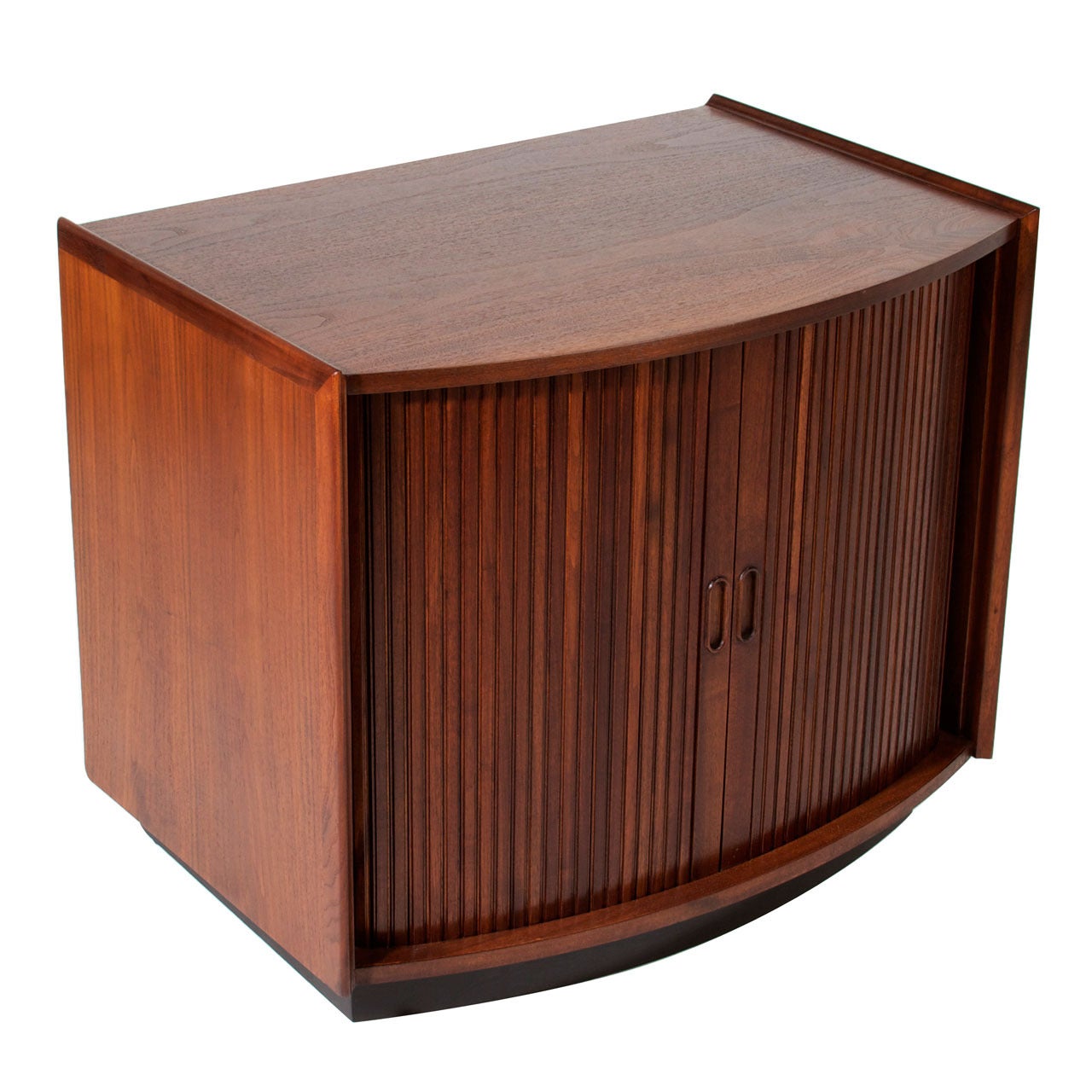 Tambour Door Walnut Side Table or by John Kapel for Glenn of