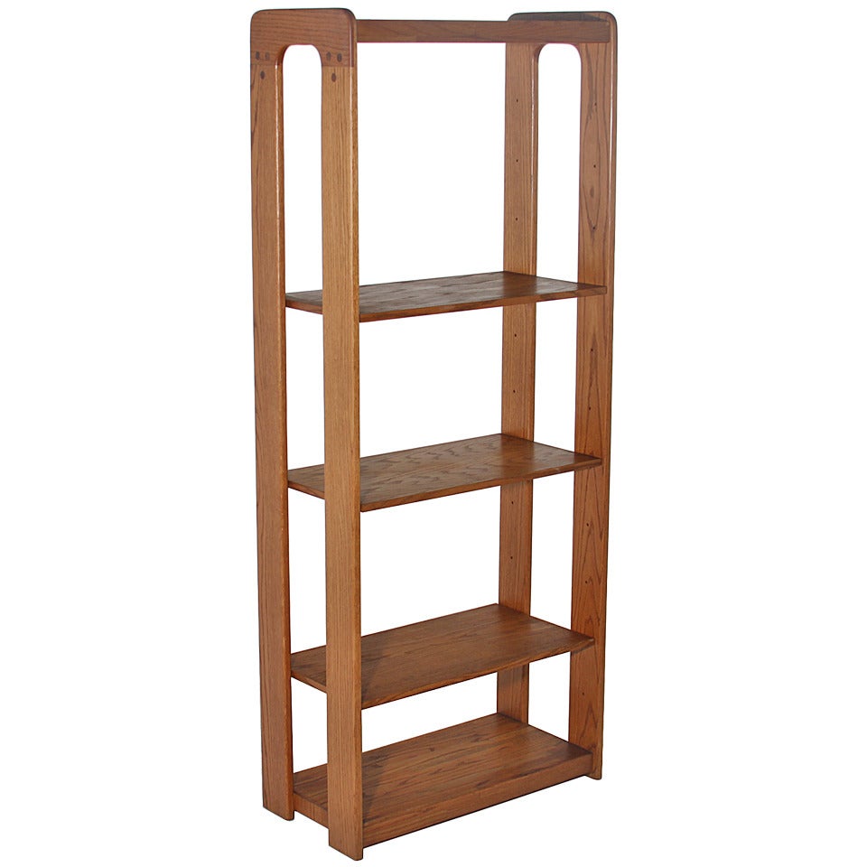 Mid-Century Modern Lou Hodges Bookcase in Solid Oak For Sale