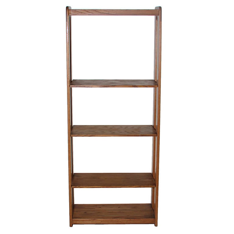 American Mid-Century Modern Lou Hodges Bookcase in Solid Oak For Sale
