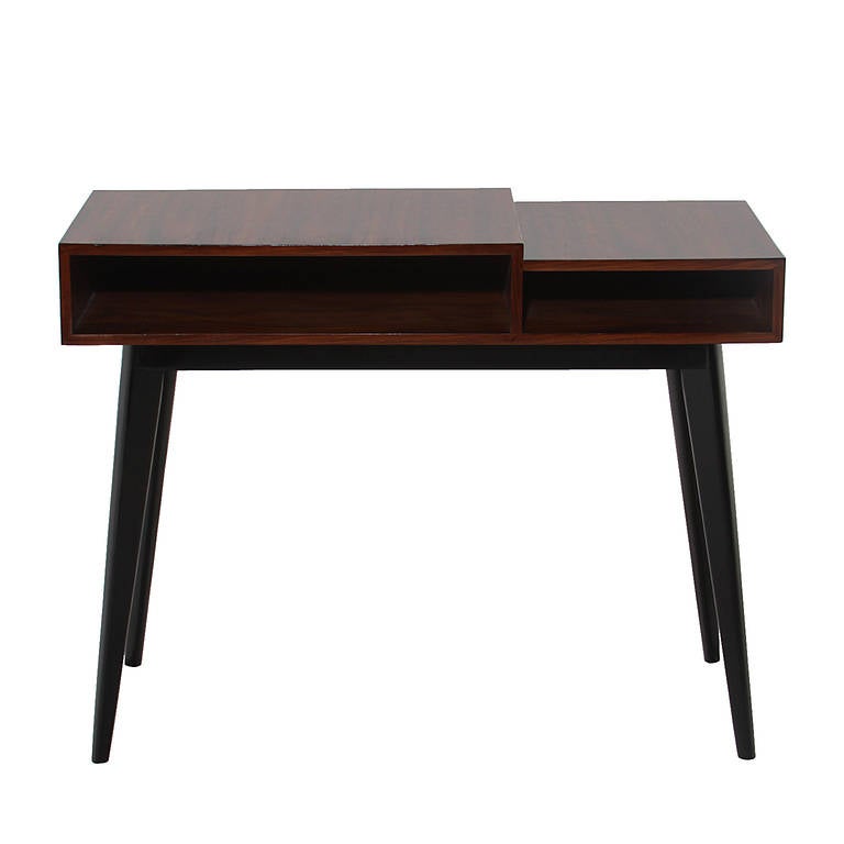 Mid-Century Modern Petit Brazilian Exotic Hardwood Console In Good Condition For Sale In Los Angeles, CA