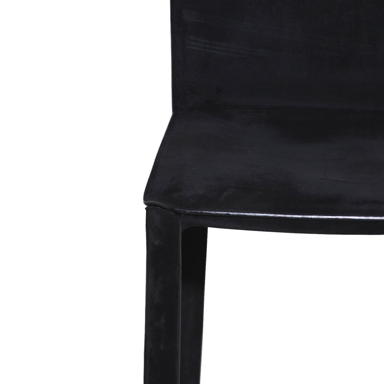 Modern De Couro of Brazil Chairs in Black Leather For Sale 2