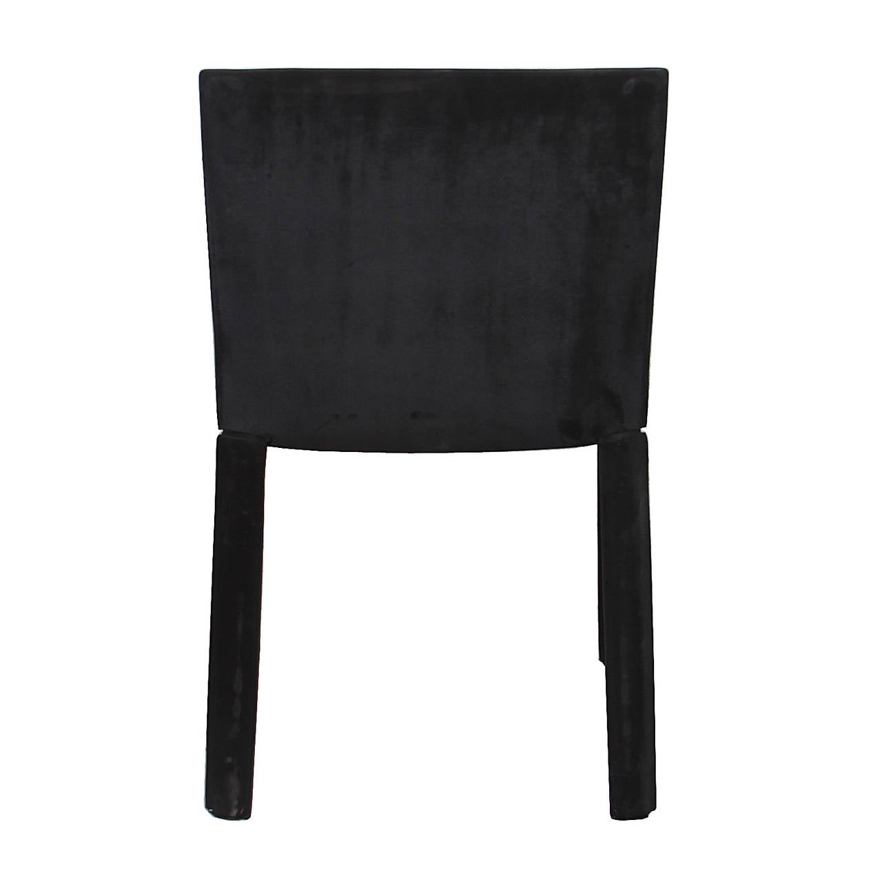 Modern De Couro of Brazil Chairs in Black Leather For Sale 1