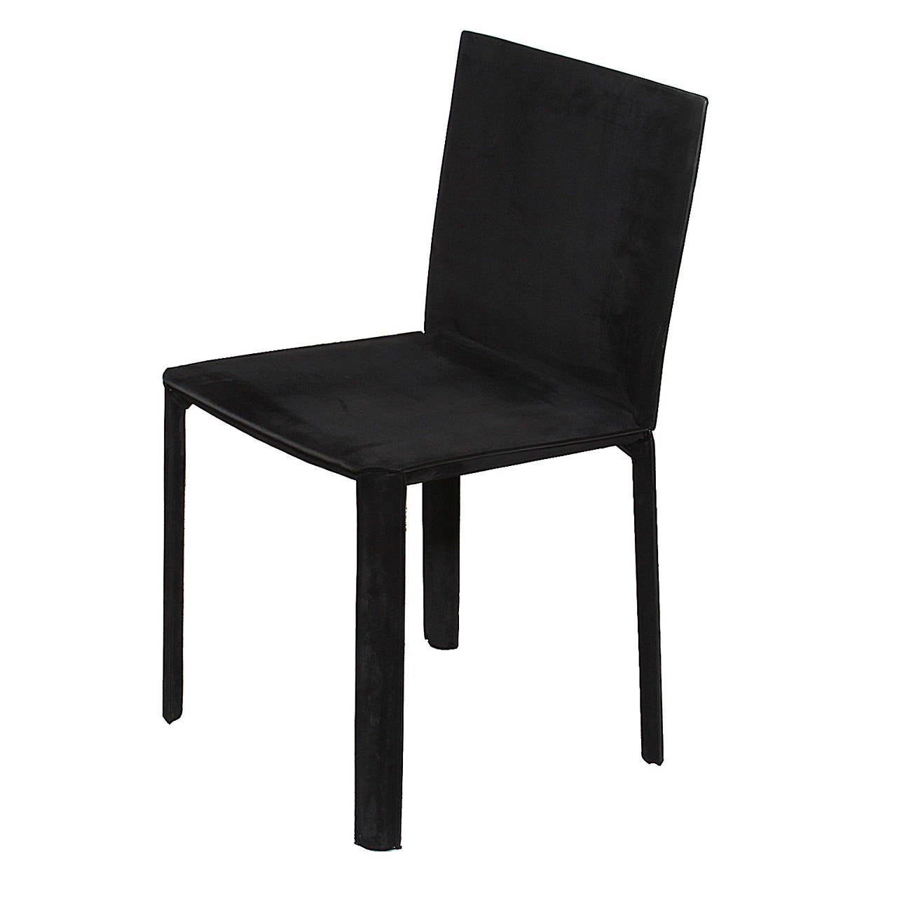 Brazilian Modern De Couro of Brazil Chairs in Black Leather For Sale