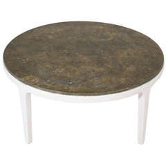 Round Bleached Walnut coffee table