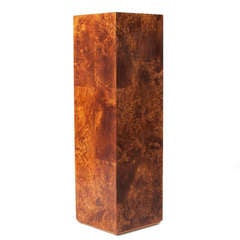Walnut burl pedestal or sculpture stand by Milo Baughman