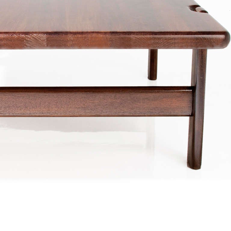 Danish Modern Staved Teak Coffee Table  In Good Condition For Sale In Los Angeles, CA