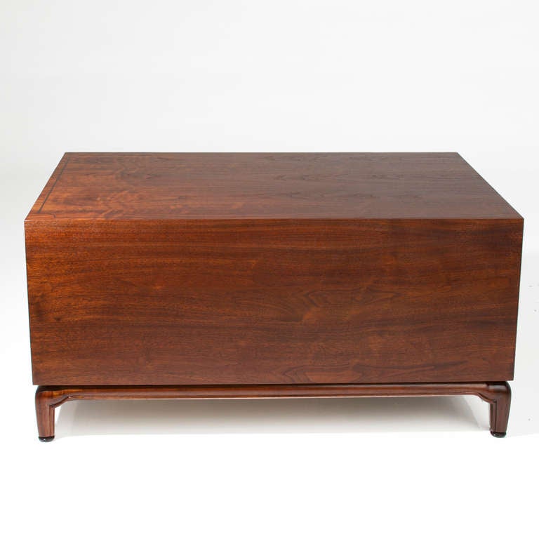 Mid-20th Century Mid-Century Monteverdi-Young Mahogany Coffee Table with Gesso Carved Doors  For Sale