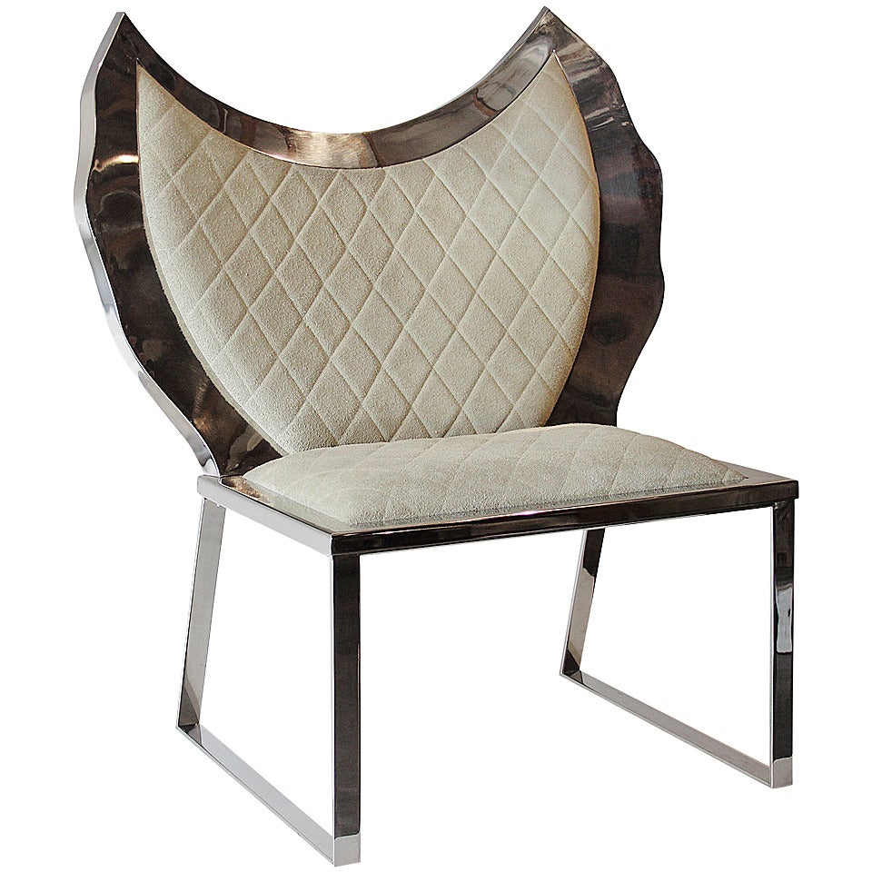 Cadeira Anjo Inox Estofada/ Angel Chair Inox Overstuffed by Alê Jordão For Sale