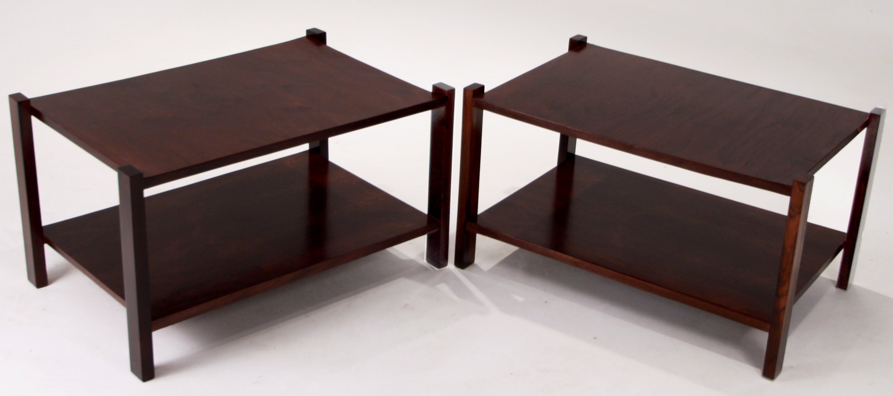 Organic Modern Brazilian Rosewood Side Tables by Celina For Sale