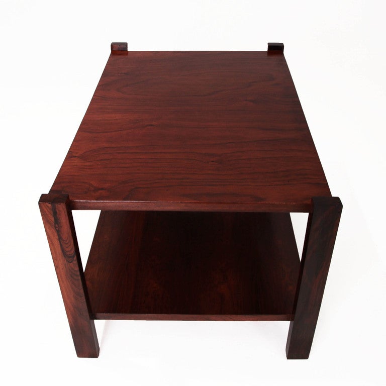 Organic Modern Brazilian Rosewood Side Tables by Celina For Sale 3