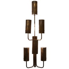 Large single bronze wall sconce
