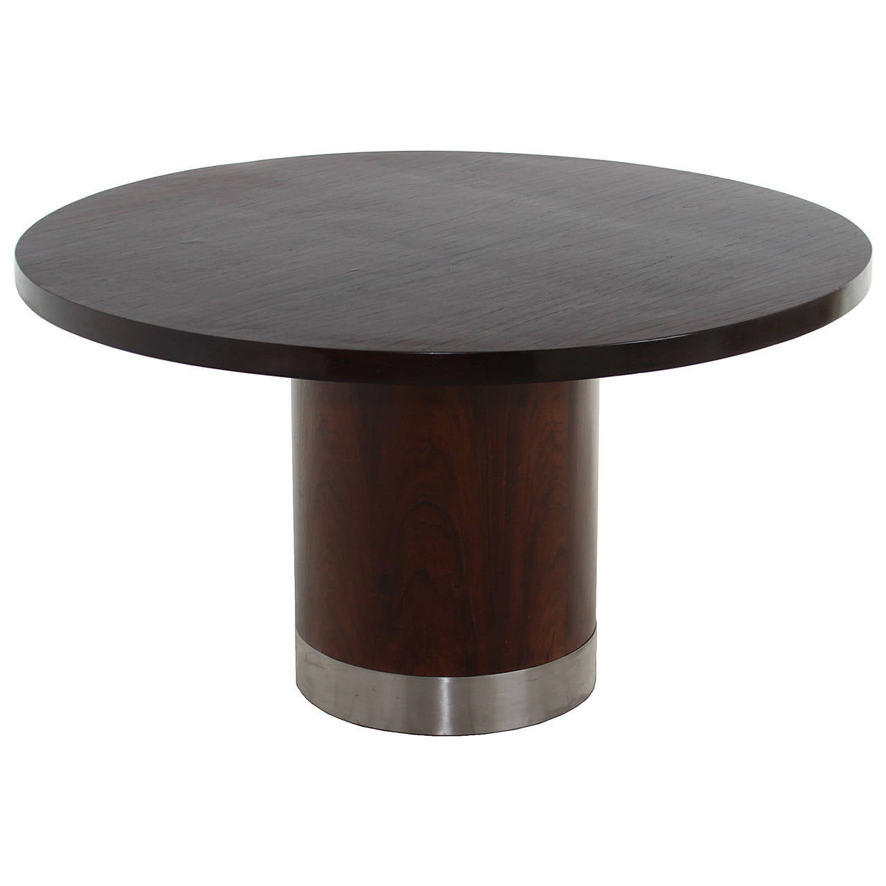 Round Rosewood Dining Table by Sergio Rodrigues For Sale at 1stdibs