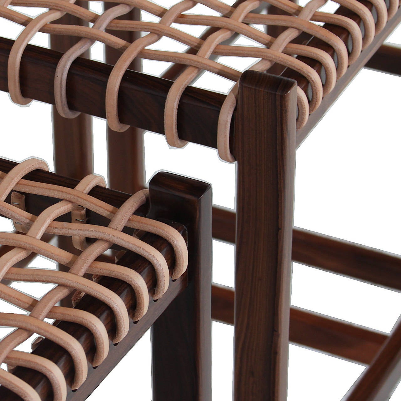 The Leather Cord Stool by Thomas Hayes Studio 1