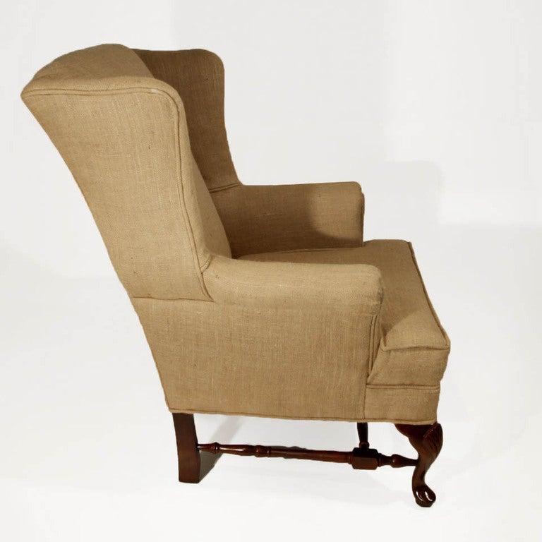 American Vintage Regency Walnut Wingback Armchairs For Sale