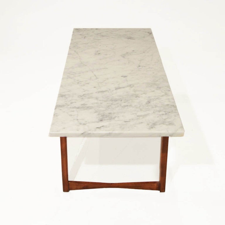 Mid-20th Century Brazillian Freijo And marble sculptural coffee table