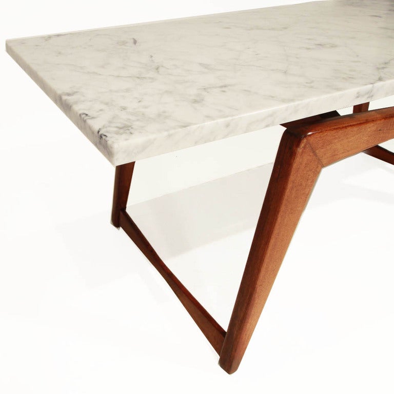 Brazillian Freijo And marble sculptural coffee table 1