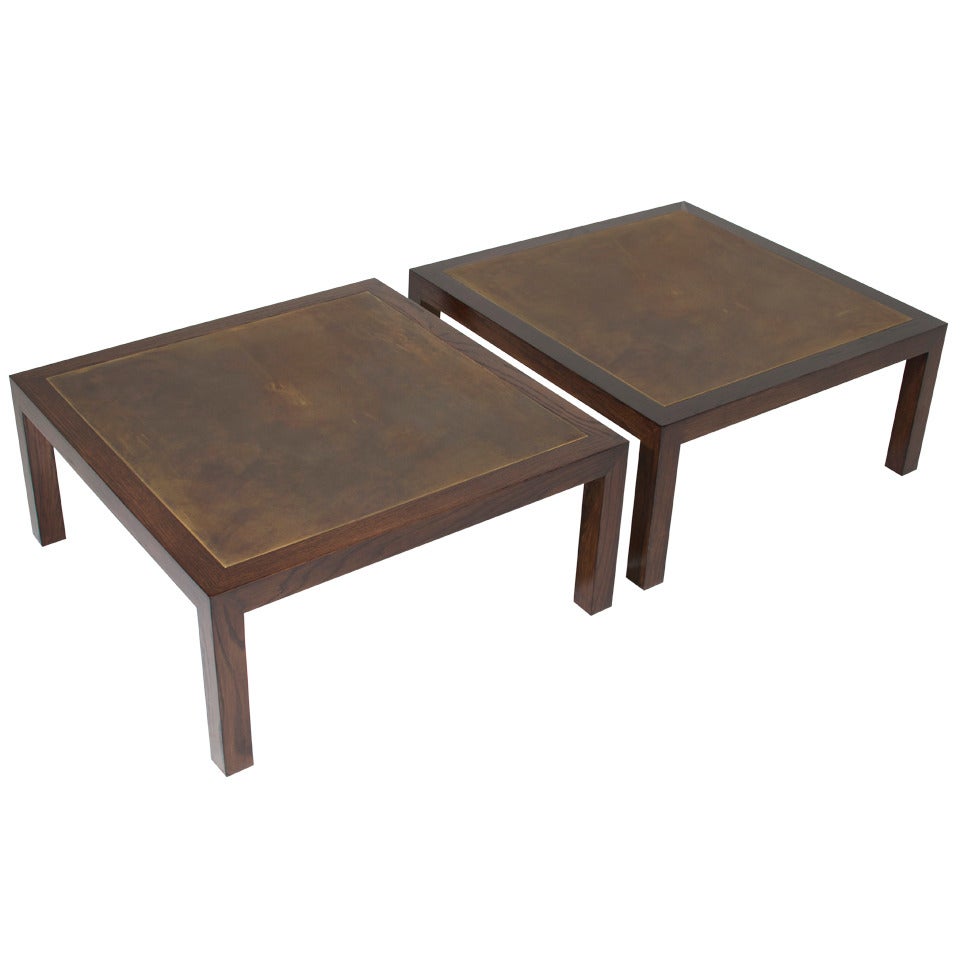 Harry Lunstead Bronze and Oak Coffee Table For Sale