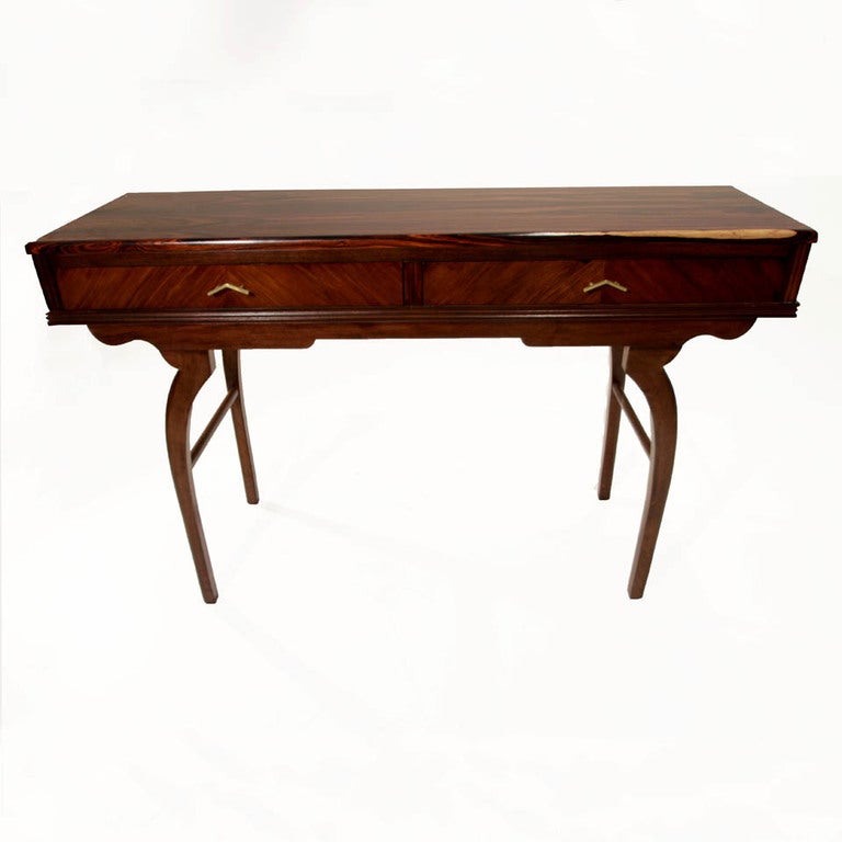 Mid-20th Century Rosewood Top Console Table Attributed to Guiseppi Scapinelli
