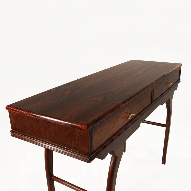 Rosewood Top Console Table Attributed to Guiseppi Scapinelli 1