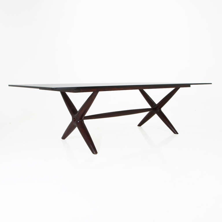 Brazilian Sculptural Dining Table in the Manner of Giuseppe Scapinelli In Good Condition For Sale In Los Angeles, CA