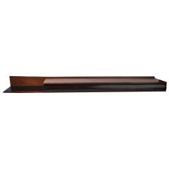 Massive Martin Eisler Floating Shelf With Black Glass Top