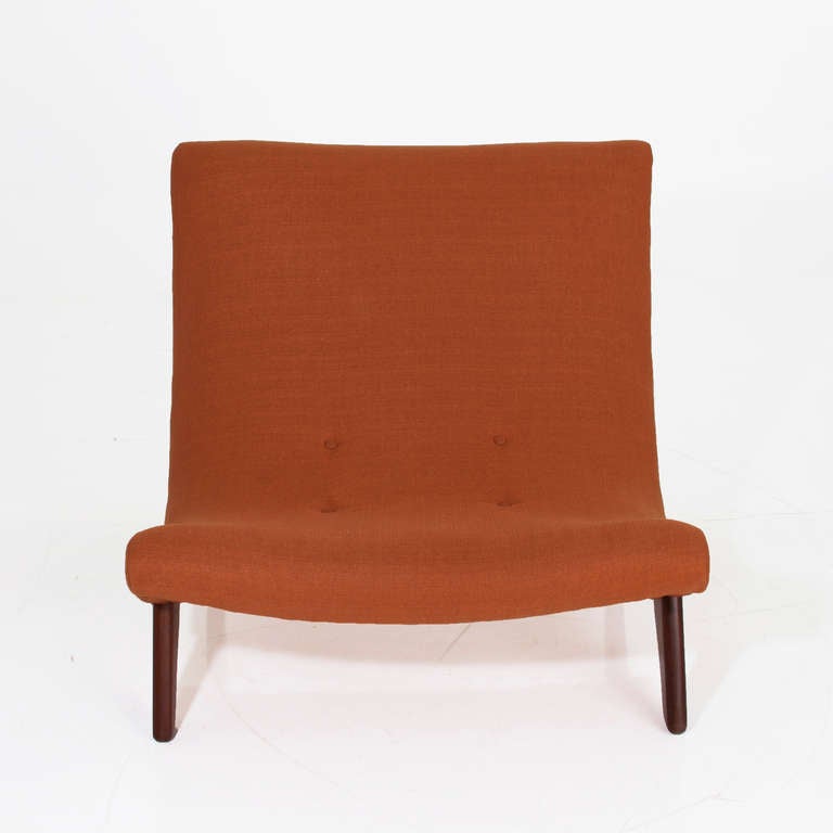 Mid-20th Century Large Scale Walnut Scoop Lounge Chairs attributed to Adrian Pearsall