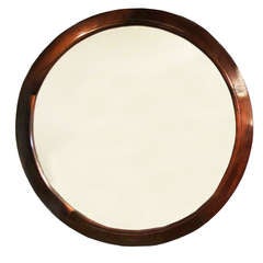 Round Brazilian Rosewood mirror