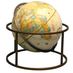 Vintage world globe by Paul Mccobb