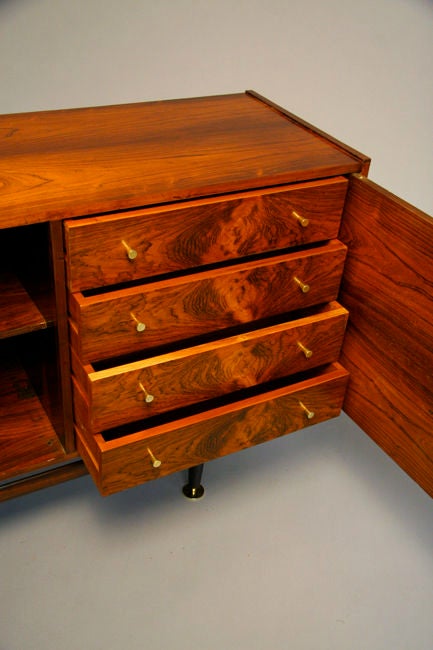 Brazilian Rosewood buffet with brass accents 1