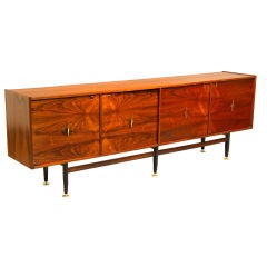 Brazilian Rosewood buffet with brass accents