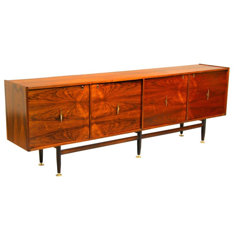 Brazilian Rosewood buffet with brass accents