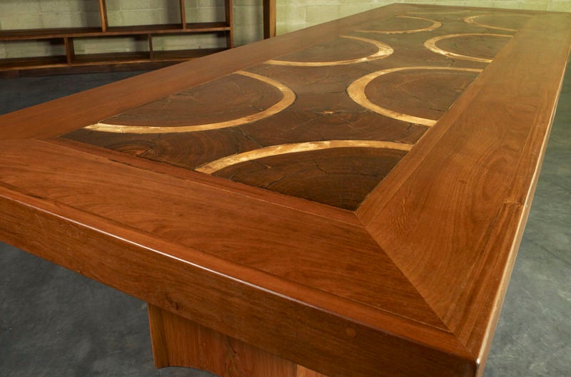 Brazilian Massive custom exotic wood dining table by Jose Zanine Caldas