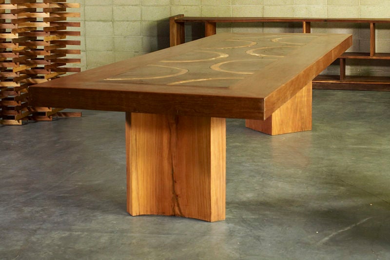 Massive custom exotic wood dining table by Jose Zanine Caldas 1