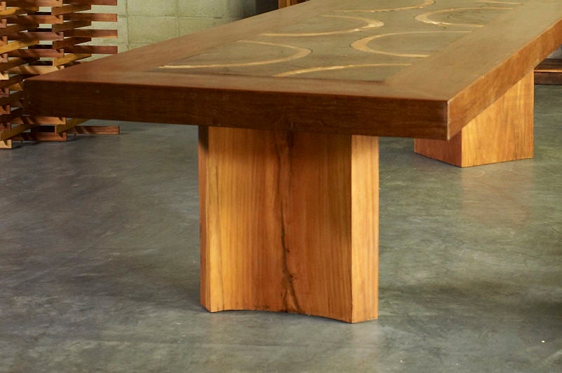 Massive custom exotic wood dining table by Jose Zanine Caldas 2