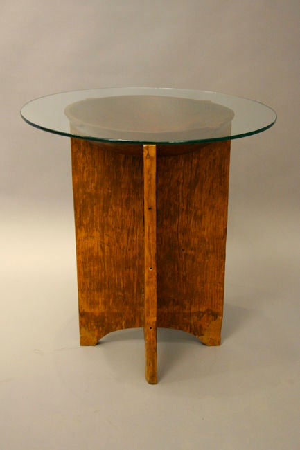 Wood and Glass Side Table by Jose Zanine Caldas