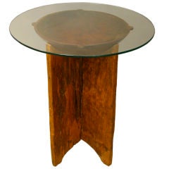 Wood and Glass Side Table by Jose Zanine Caldas