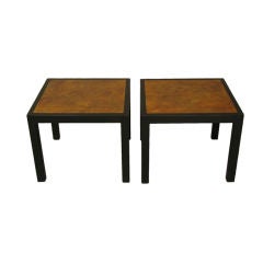 Bronze and ebonized oak  side tables by Harry Lunstead