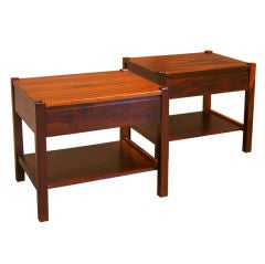 Pair of Brazilian Rosewood nightstands or end tables