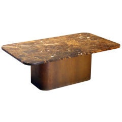 Rectangular dark brown granite top coffee table