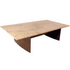 Rosewood and granite coffee table from Brazil