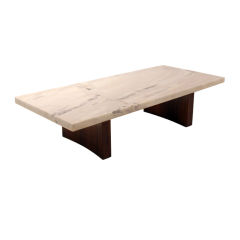 Rosewood and white marble coffee table by Celina