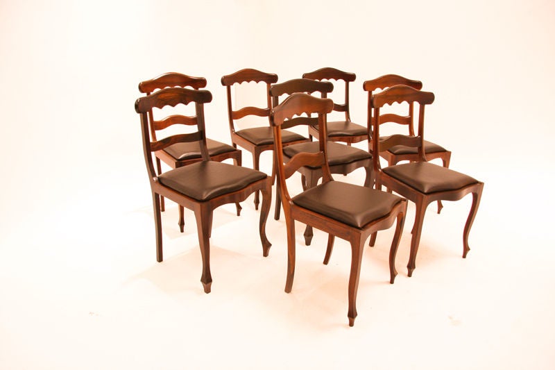 Vintage Brazilian Exotic Hardwood Sculptural Dining Chairs In Good Condition For Sale In Los Angeles, CA