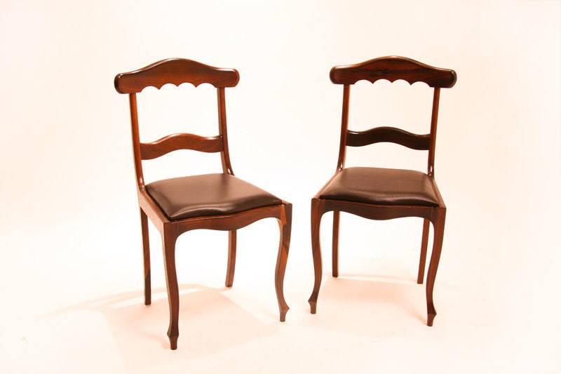 20th Century Vintage Brazilian Exotic Hardwood Sculptural Dining Chairs For Sale