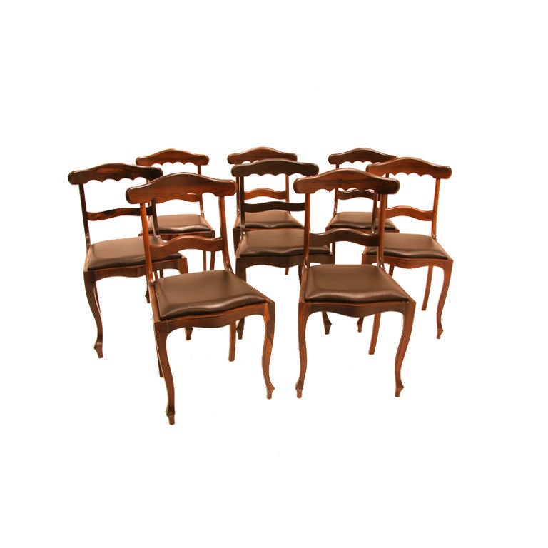 Vintage Brazilian Exotic Hardwood Sculptural Dining Chairs For Sale