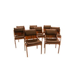 12 Rosewood dining chairs by Jorge Zalszupin for L
Atelier