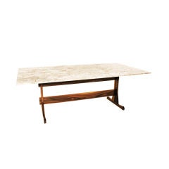 Vintage Rosewood and marble dining table from Brazil