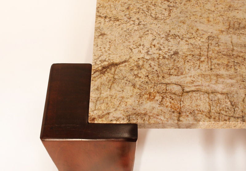 Brazilian Solid Ipe and granite coffee table from Brazil