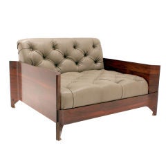 Rosewood and leather lounge chair by Jorge Zalszupin