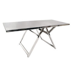Vintage polished aluminum folding table