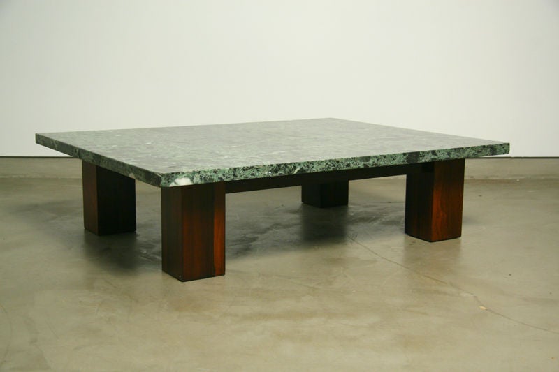 Solid rosewood coffee table by Joaquim Tenreiro